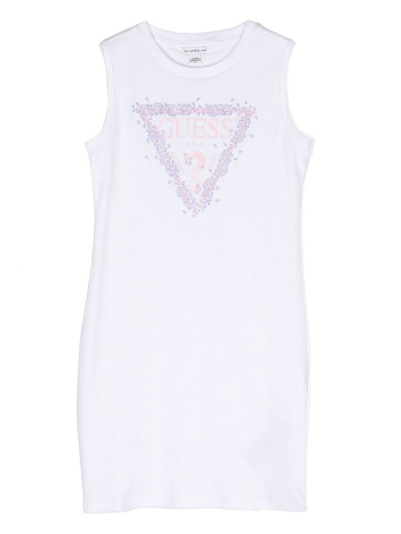 guess kids logo-print cotton midi dress - White von guess kids