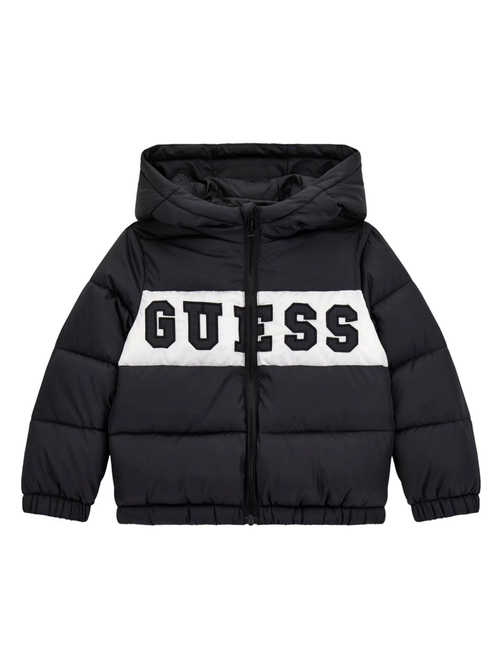 guess kids logo-print padded jacket - Black von guess kids