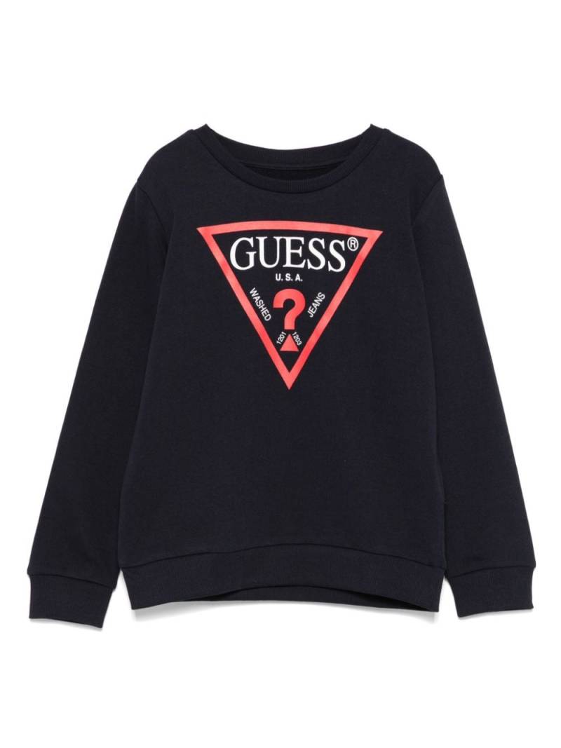 guess kids logo-print sweater - Blue von guess kids