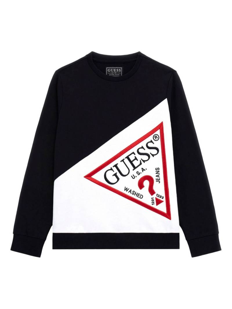 guess kids logo-print sweatshirt - Black von guess kids