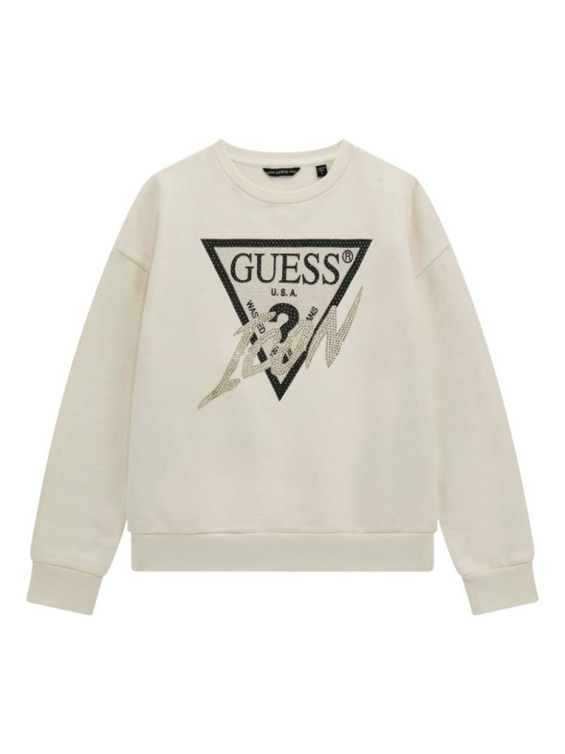 guess kids logo-print sweatshirt - White von guess kids