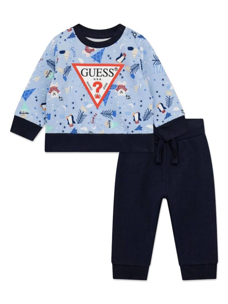 guess kids logo-print tracksuit (set of two) - Blue von guess kids