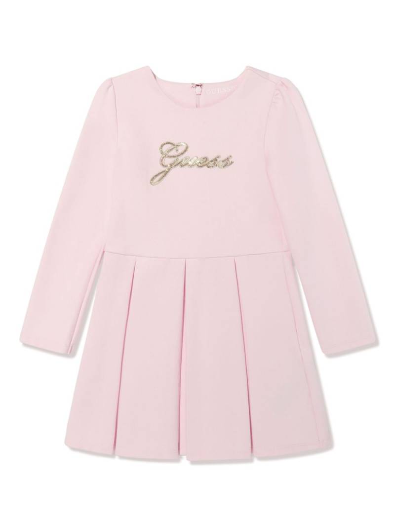 guess kids logo-sequin detail midi dress - Pink von guess kids