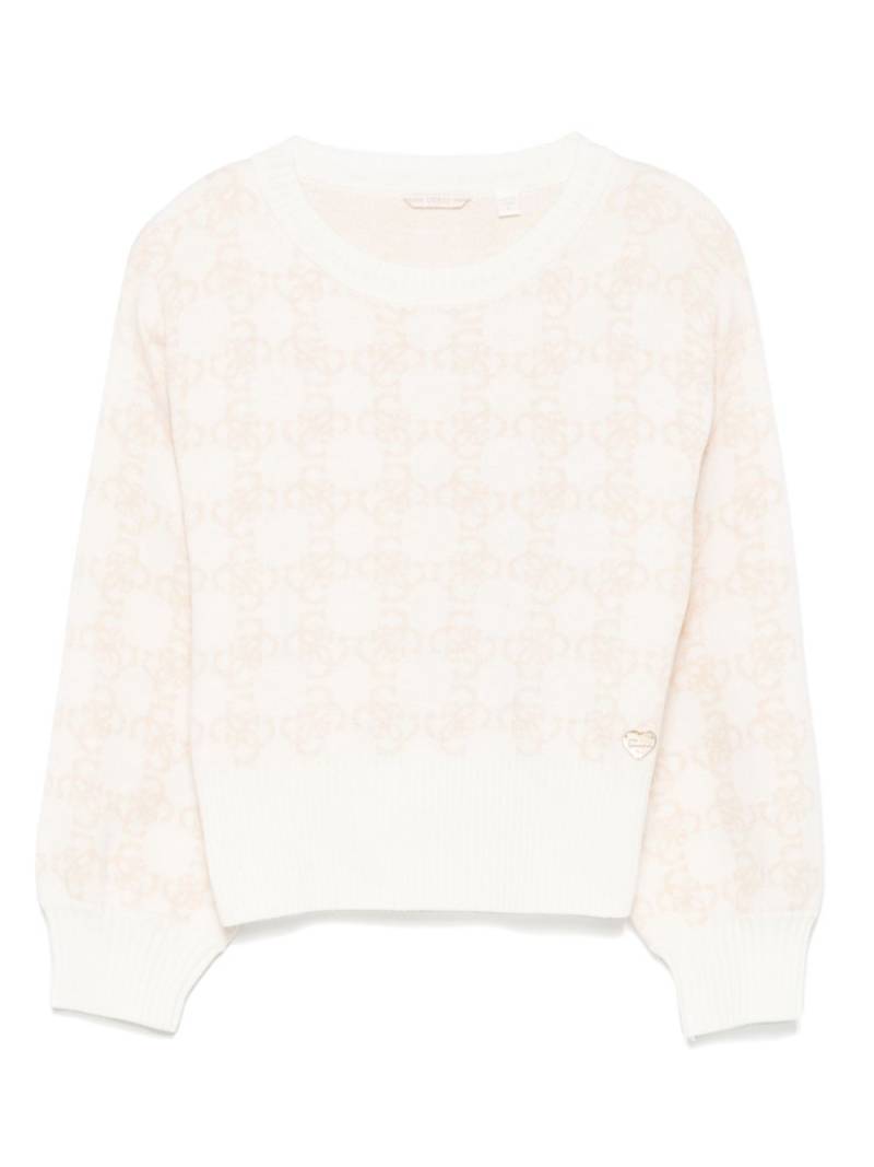 guess kids monogram-jacquard sweater - Neutrals von guess kids