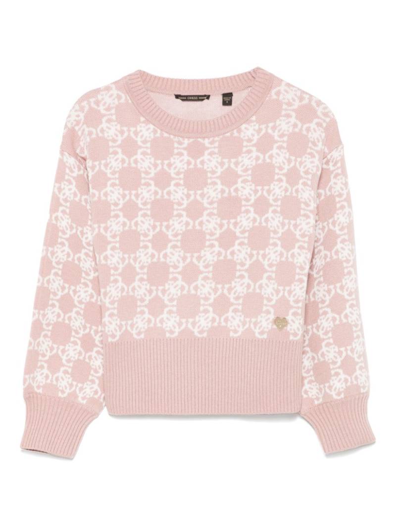 guess kids monogram-jacquard sweater - Pink von guess kids