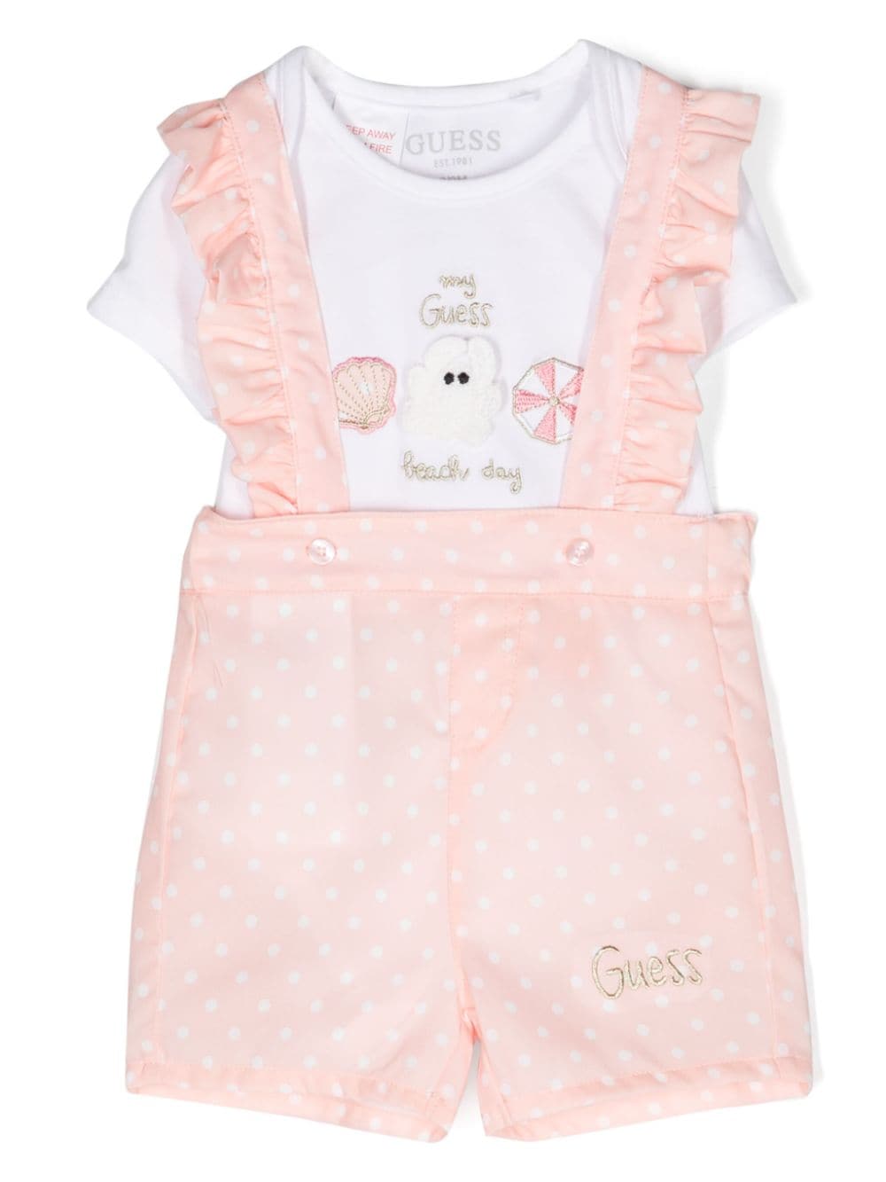 guess kids polka dots-print body and shorties set - Pink von guess kids