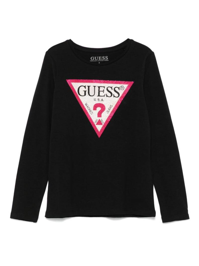 guess kids triangle-logo T-shirt - Black von guess kids