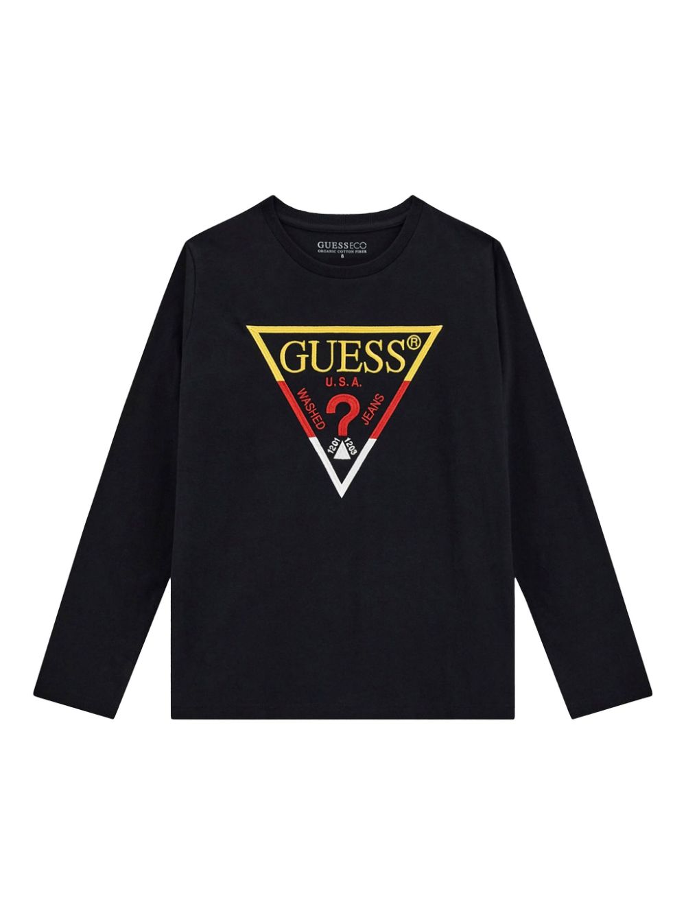 guess kids triangle-logo T-shirt - Black von guess kids