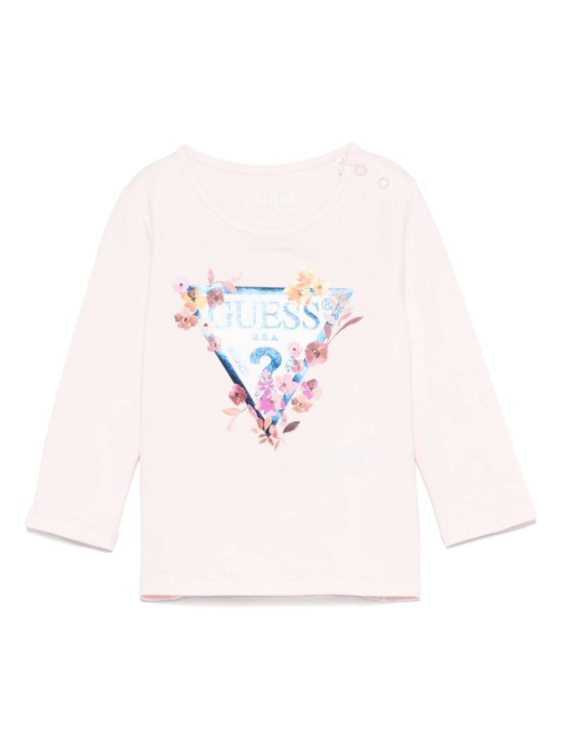 guess kids triangle logo T-shirt - Pink von guess kids