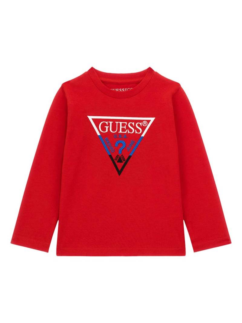 guess kids triangle-logo T-shirt - Red von guess kids