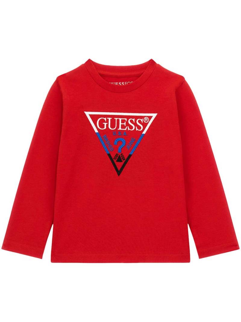 guess kids triangle-logo T-shirt - Red von guess kids