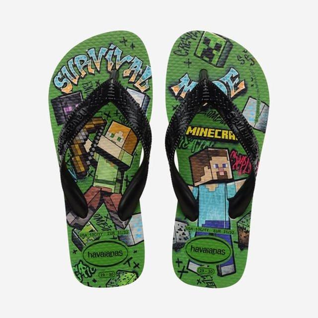 Kids Minecraft-27-28 Unisex Schwarz 27/28 von havaianas