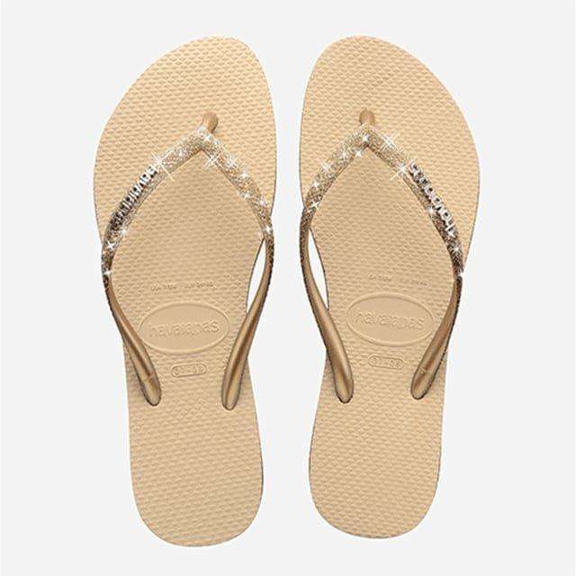 Havaianas - Slim Sparkle ME-33-34, für Damen, Gold, Größe 33/34 von Havaianas