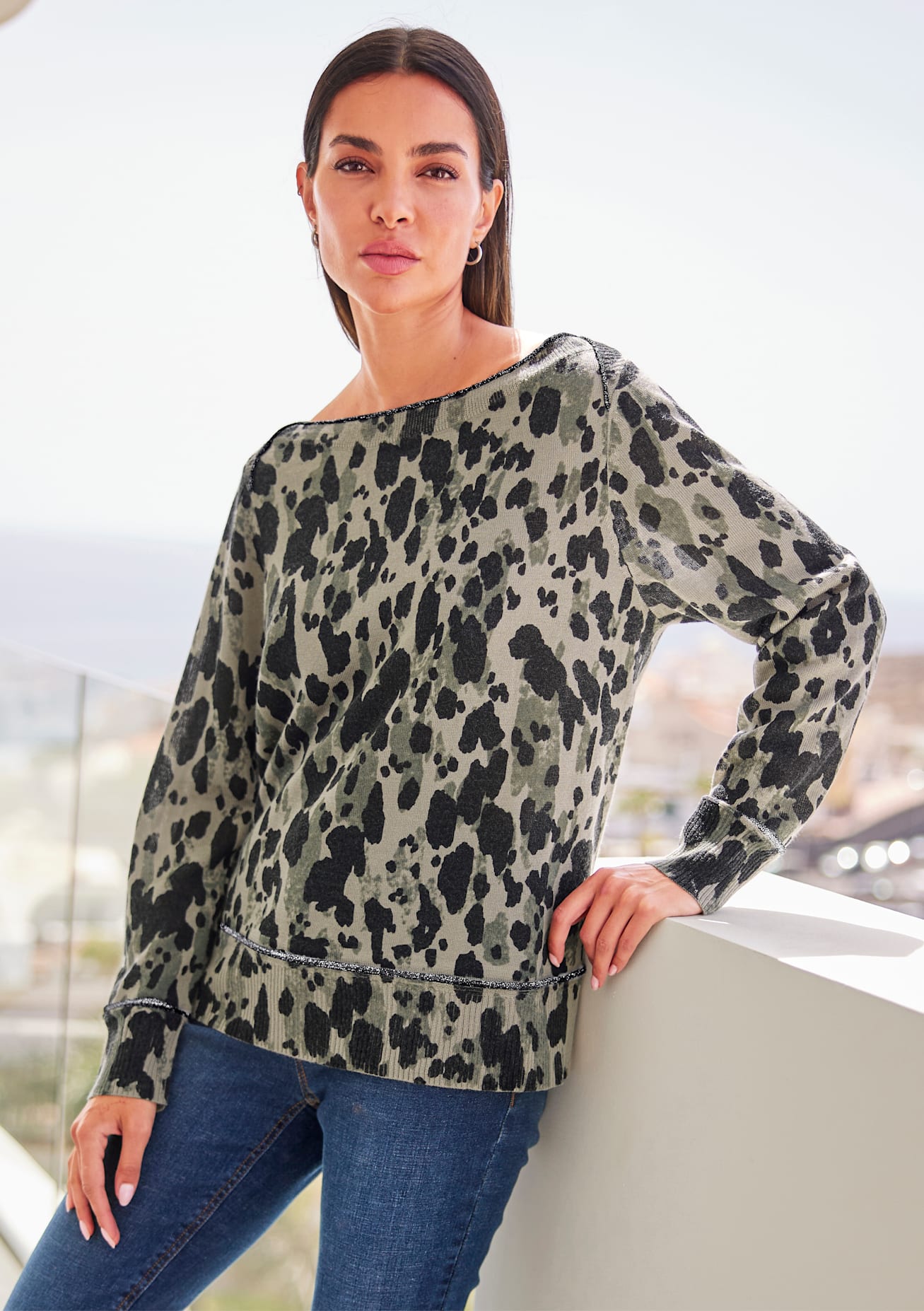 heine Strickpullover »Druck-Pullover« von heine