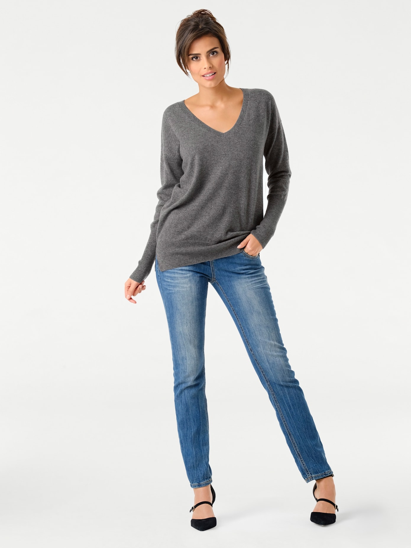 heine Strickpullover »V-Pullover« von heine