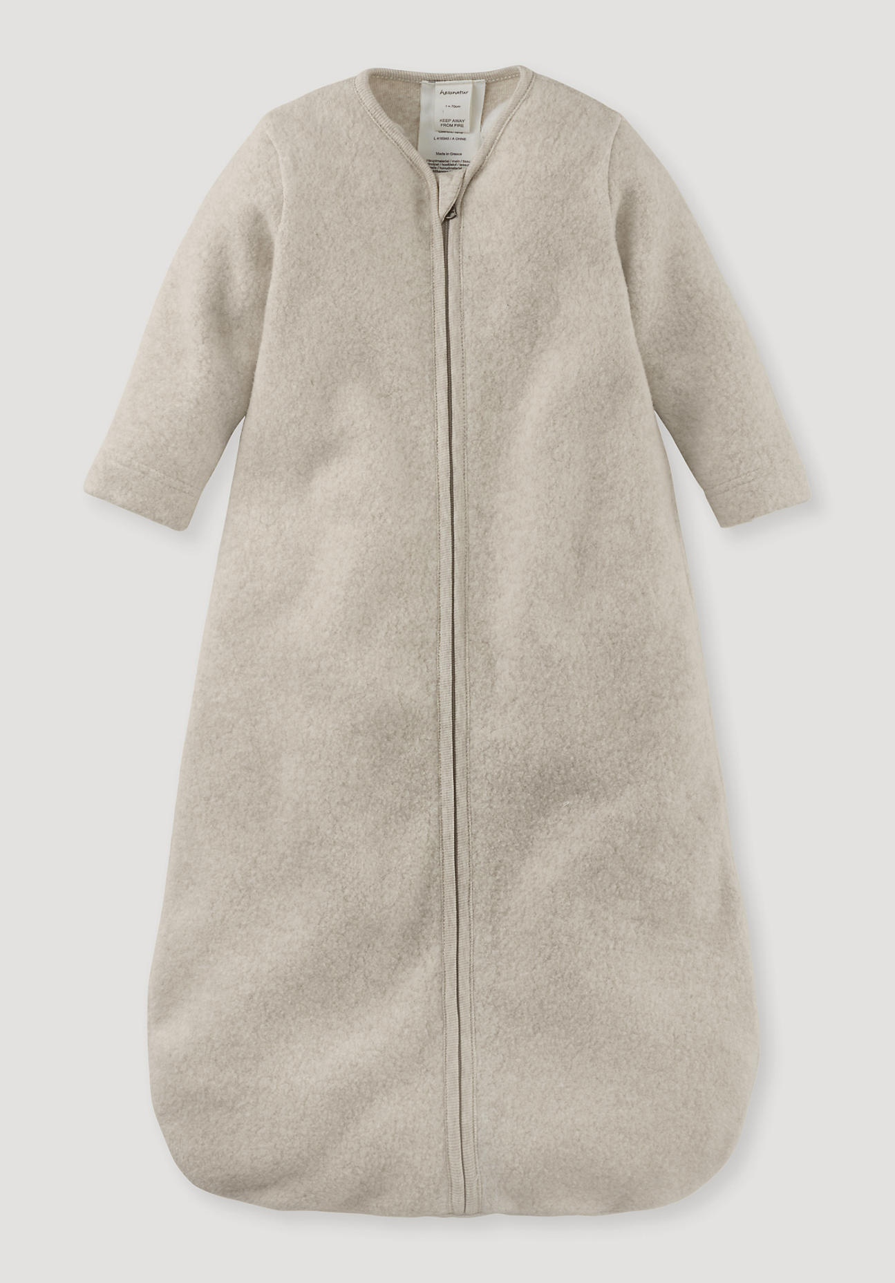 hessnatur Baby Fleece Schlafsack aus Bio-Baumwolle - beige Grösse110cm von hessnatur