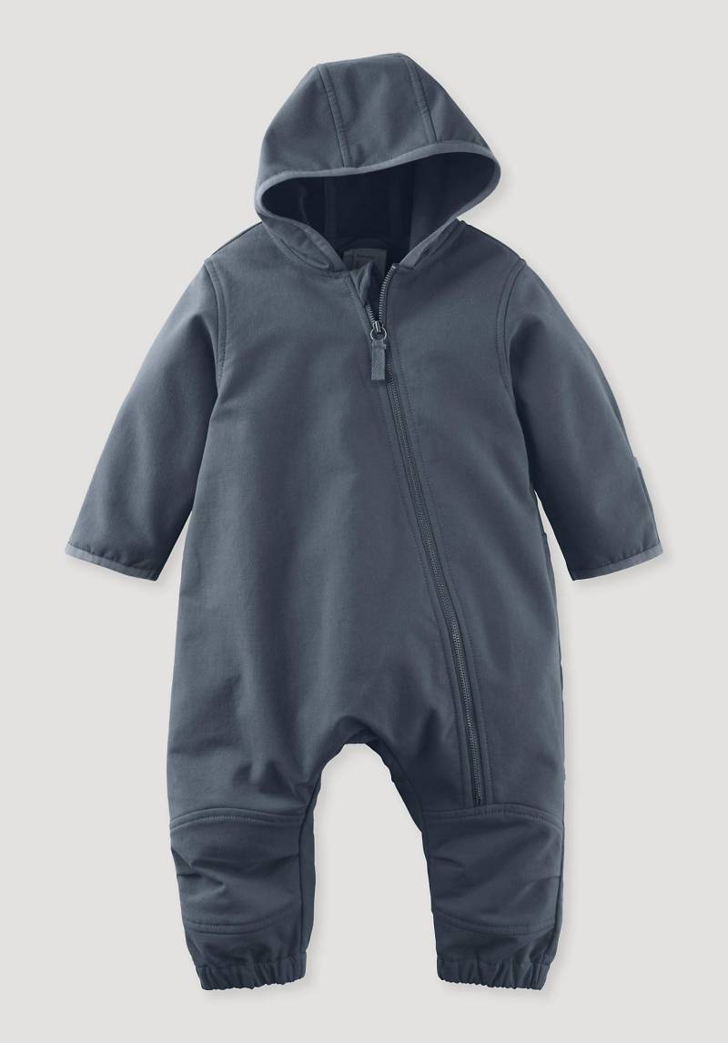 hessnatur Baby Softshell Overall Relaxed aus Bio-Baumwolle - blau Grösse98 von hessnatur