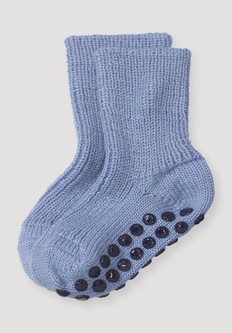 hessnatur Baby Stoppersocke aus Bio-Merinowolle - blau Grösse23-24 von hessnatur