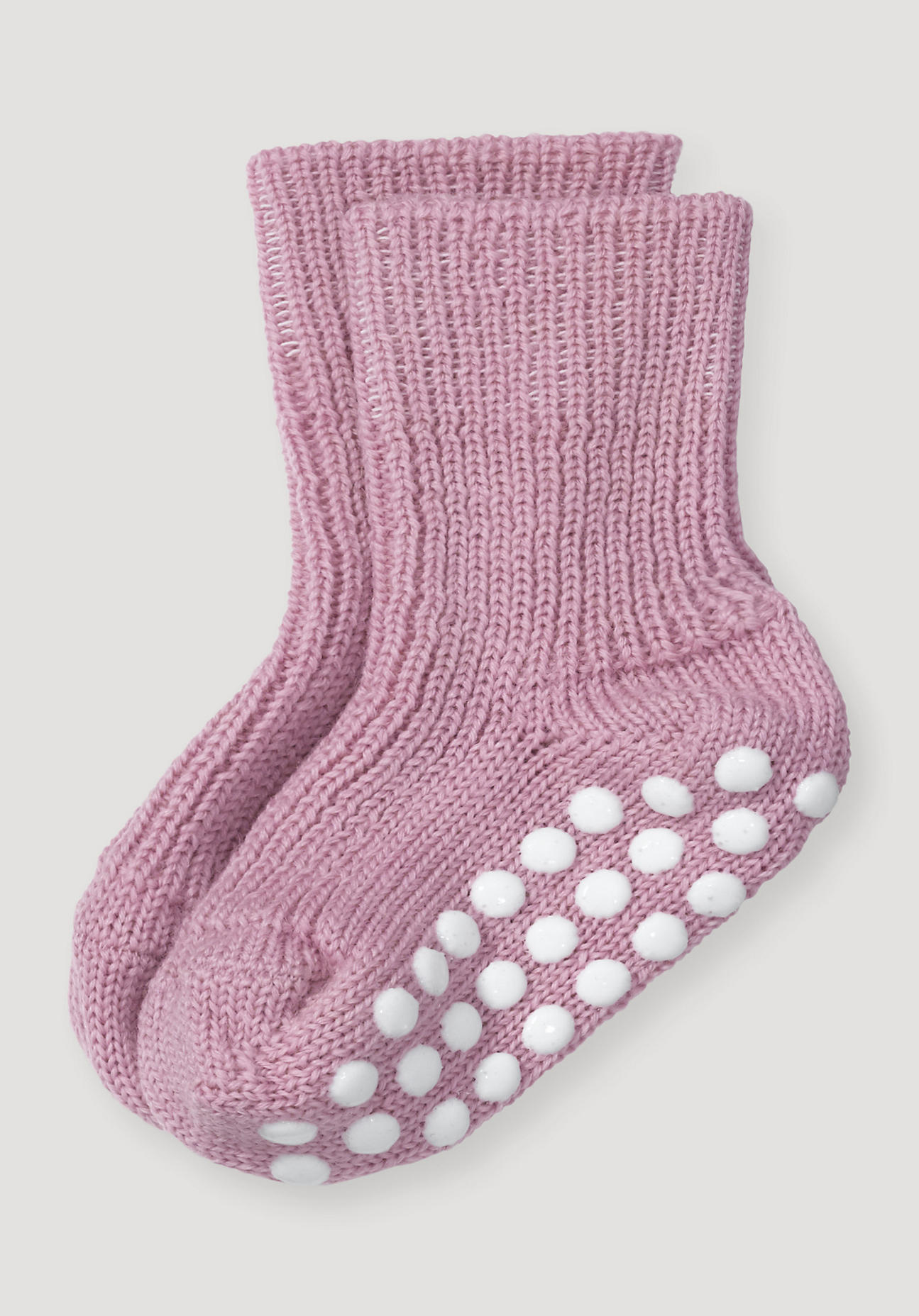 hessnatur Baby Stoppersocke aus Bio-Merinowolle - rosa Grösse23-24 von hessnatur