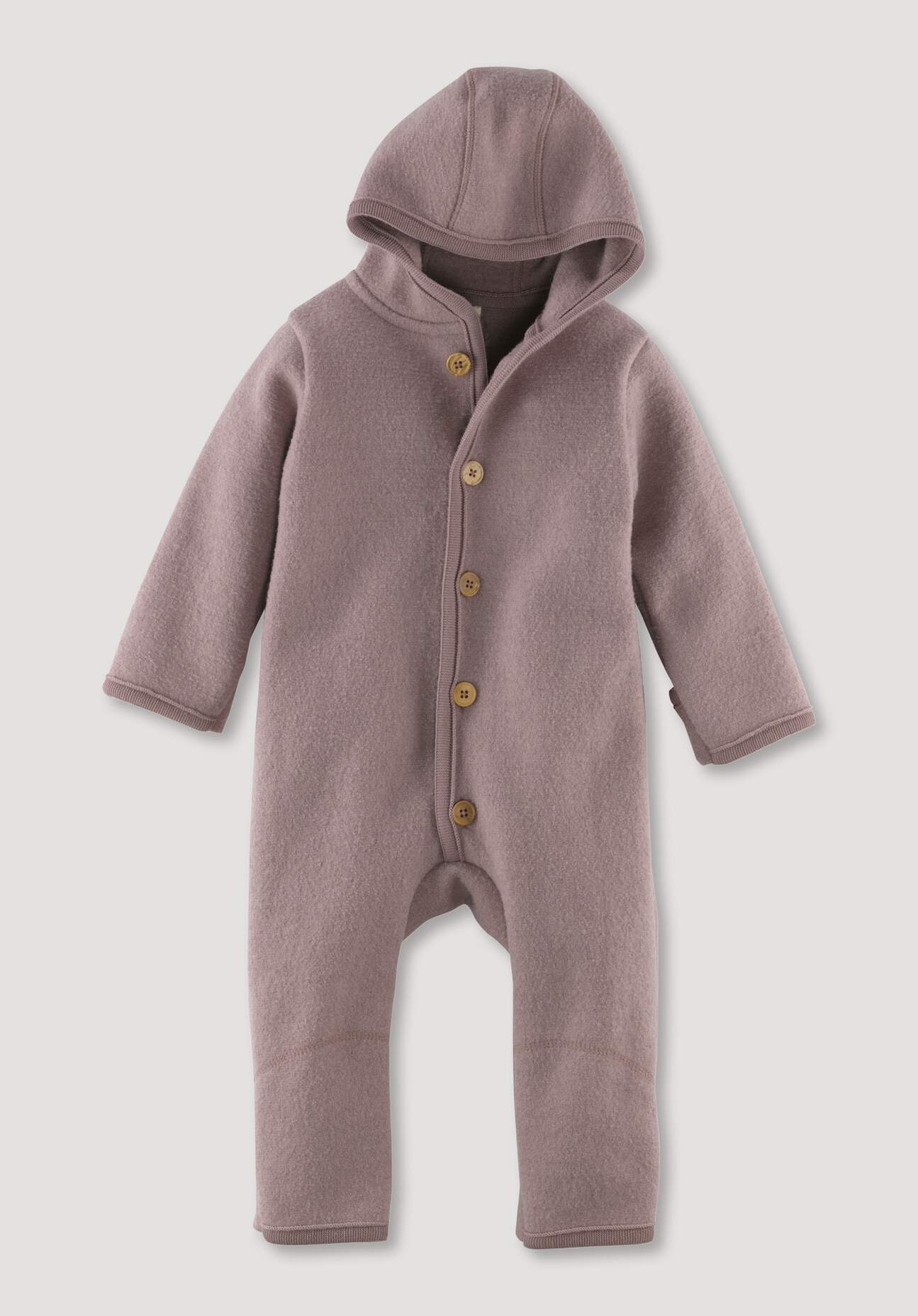 hessnatur Baby Wollwalk Overall Regular aus Bio-Merinowolle - lila Grösse98 von hessnatur