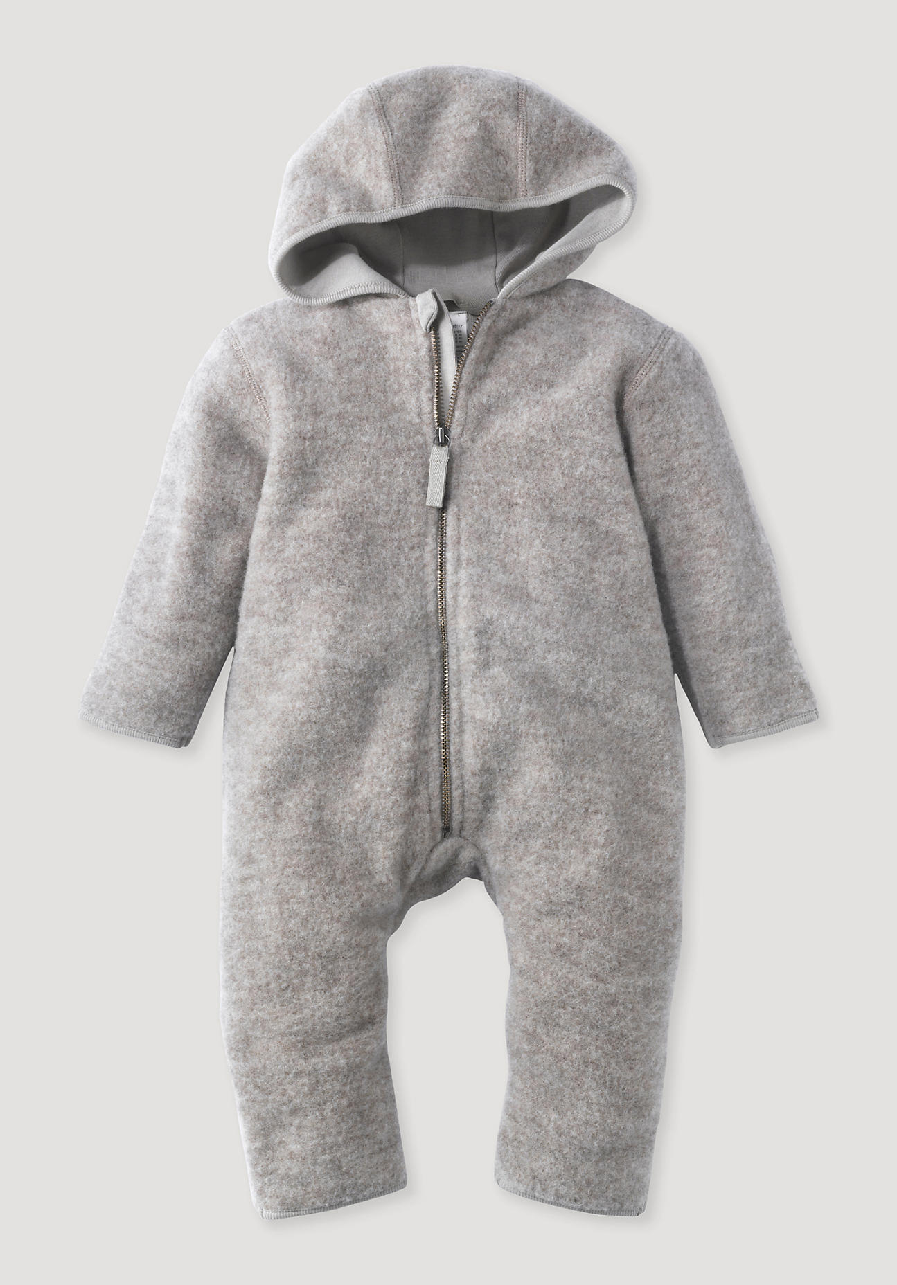 hessnatur Baby Wollfleece Overall Regular aus Bio-Merinowolle - grau Grösse98 von hessnatur