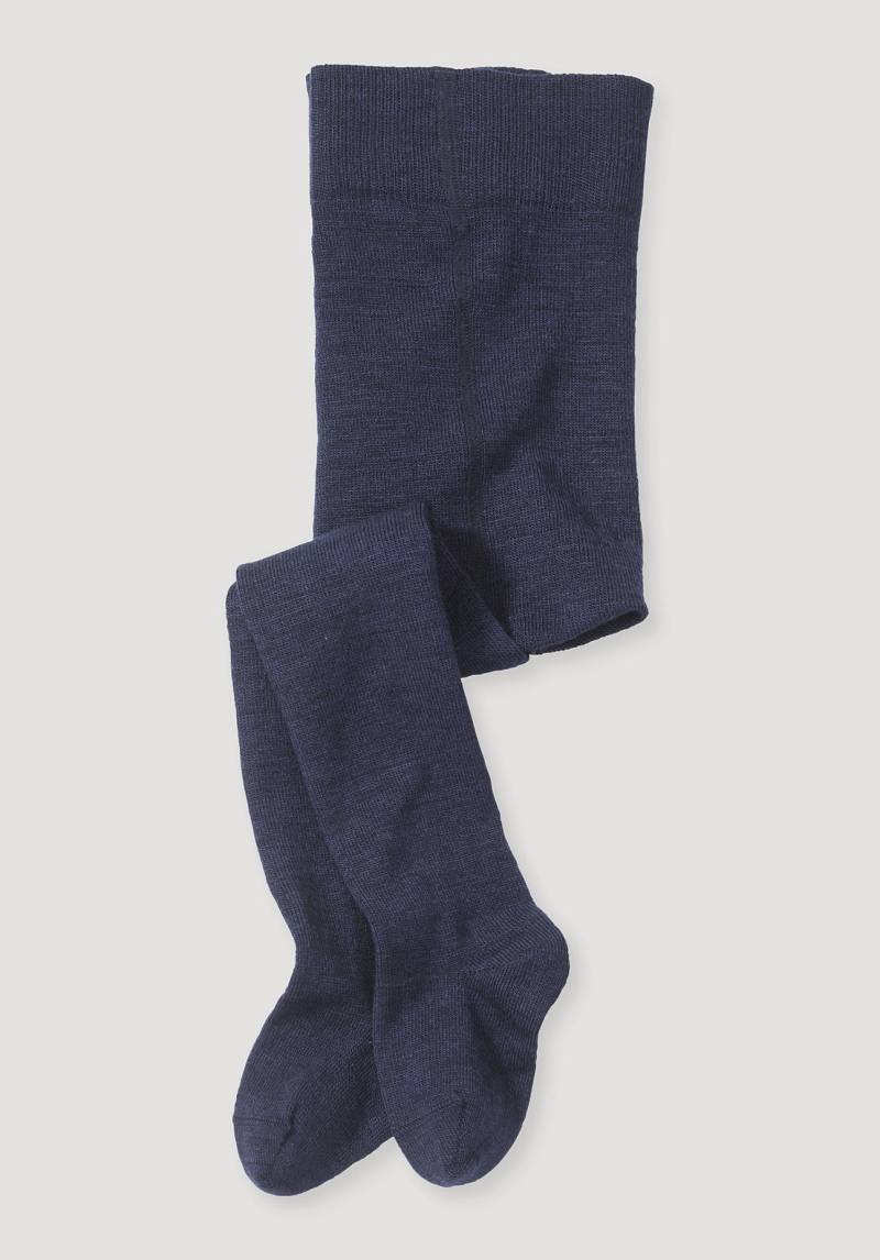 hessnatur Baby Woll-Strumpfhose aus Bio-Merino- mit Bio-Baumwolle - blau Grösse50/56 von hessnatur