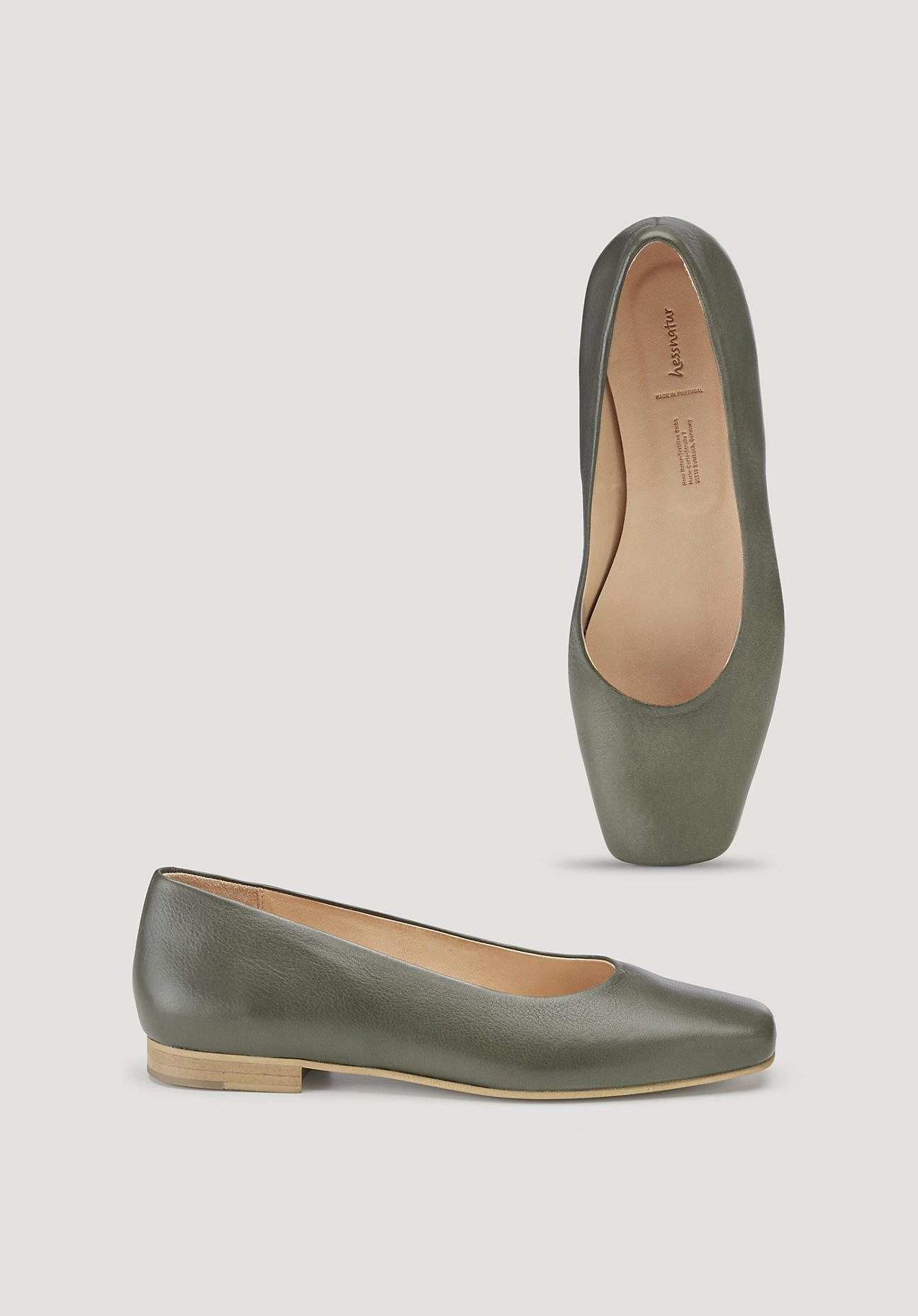 hessnatur Damen Ballerinas - grün Grösse36 von hessnatur