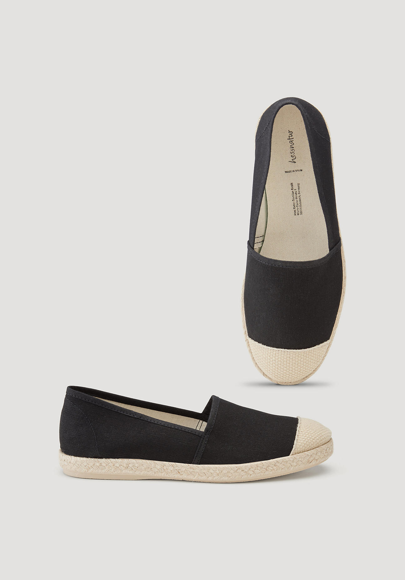 hessnatur Damen Espadrilles - schwarz Grösse36 von hessnatur