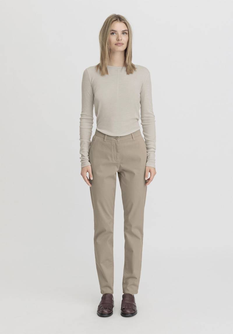 hessnatur Damen Hose Chino Regular aus Bio-Baumwolle - beige Grösse38 von hessnatur