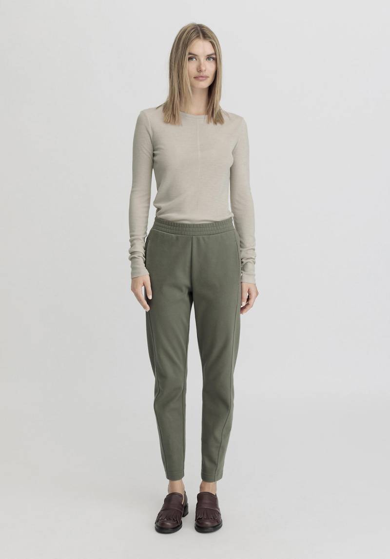 hessnatur Damen Jersey Hose Regular aus Bio-Baumwolle - grün Grösse34 von hessnatur