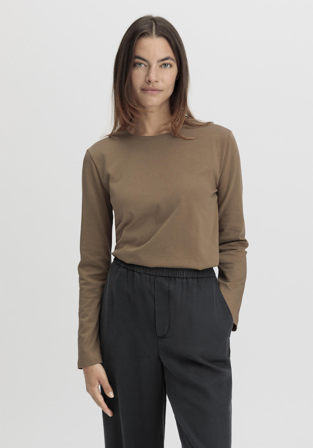 hessnatur Damen Heavy Shirt Relaxed aus Bio-Baumwolle - braun Grösse42 von hessnatur