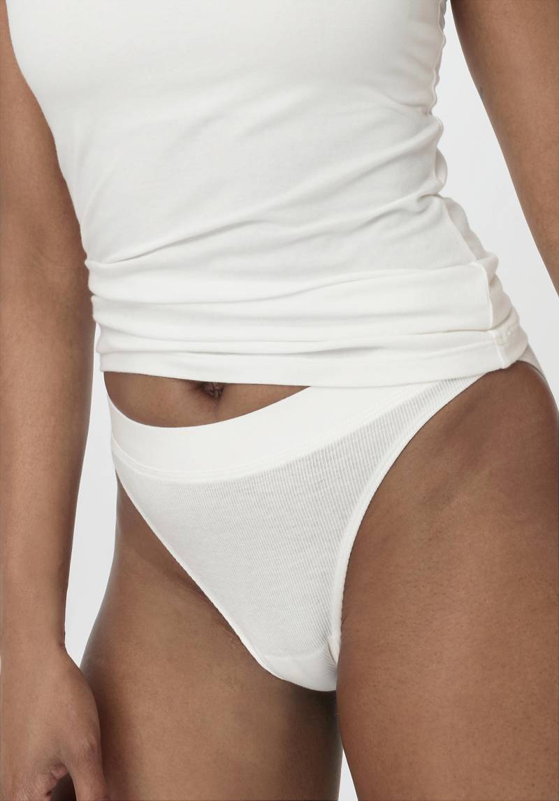 hessnatur Damen Slip Regular Cut SOFT RIB aus Bio-Baumwolle - weiß Grösse48 von hessnatur