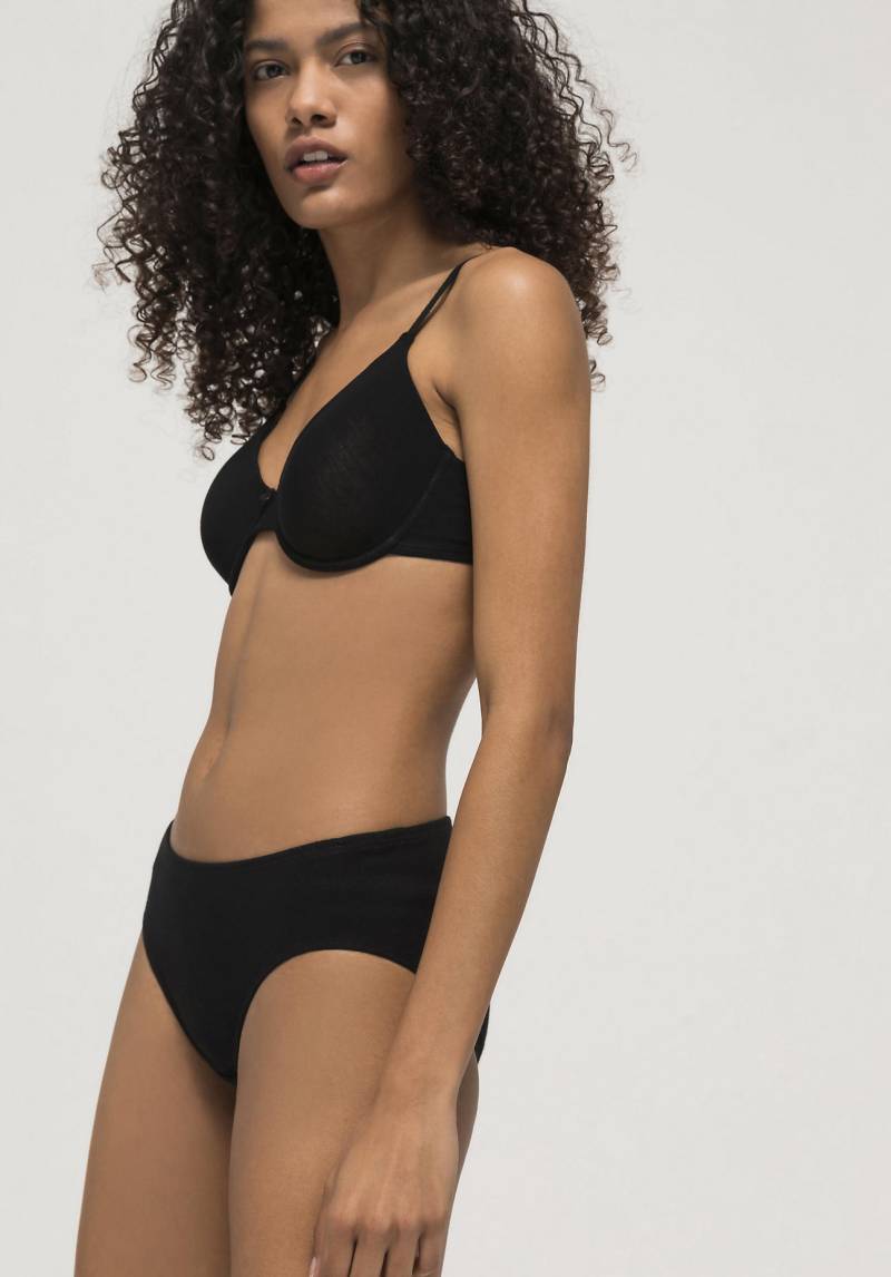 hessnatur Damen Slip regular cut im 2er-Set aus Bio-Baumwolle - schwarz Grösse34 von hessnatur