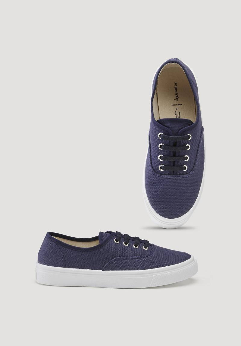 hessnatur Damen Sneaker Canvas - blau Grösse36 von hessnatur