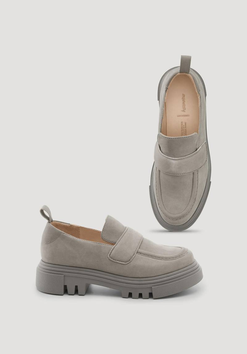 hessnatur Damen Sportiver Loafer - grau Grösse39 von hessnatur