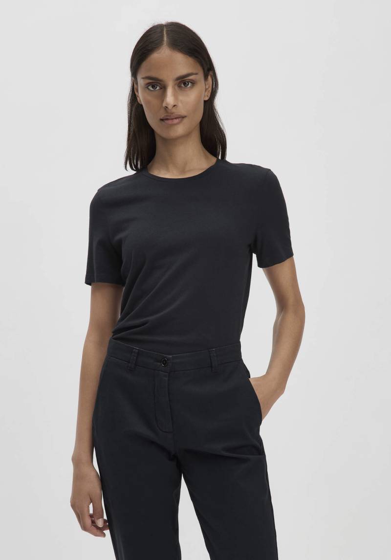 hessnatur Damen T-Shirt Regular aus Bio-Baumwolle - schwarz Grösse48 von hessnatur