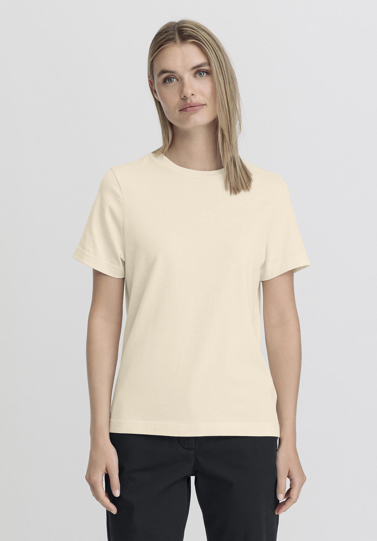 hessnatur Damen Heavy T-Shirt Relaxed aus Bio-Baumwolle - naturfarben Grösse36 von hessnatur