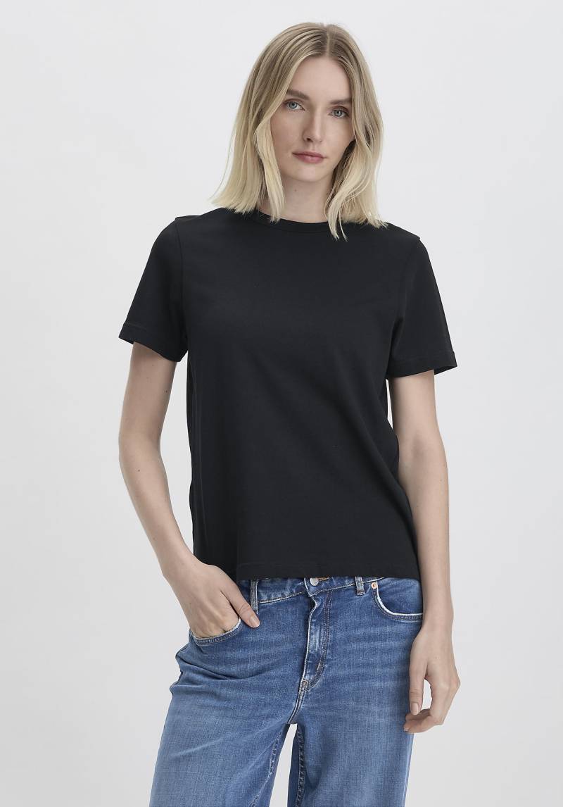 hessnatur Damen Heavy T-Shirt Relaxed aus Bio-Baumwolle - schwarz Grösse34 von hessnatur