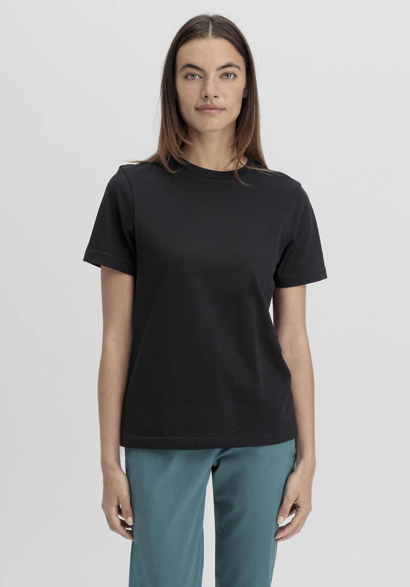 hessnatur Damen Heavy T-Shirt Relaxed aus Bio-Baumwolle - schwarz Grösse40 von hessnatur