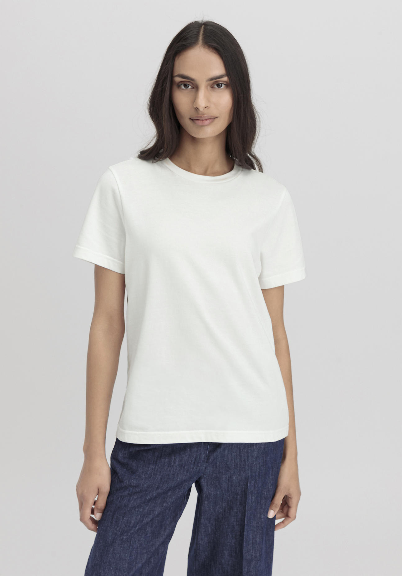 hessnatur Damen Heavy T-Shirt Relaxed aus Bio-Baumwolle - weiß Grösse38 von hessnatur