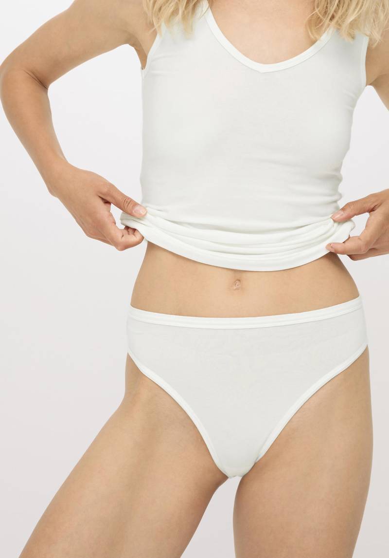 hessnatur Damen Taillenslip High Waist PURE BALANCE aus Bio-Baumwolle und Tencel™ Modal - weiß Grösse40 von hessnatur