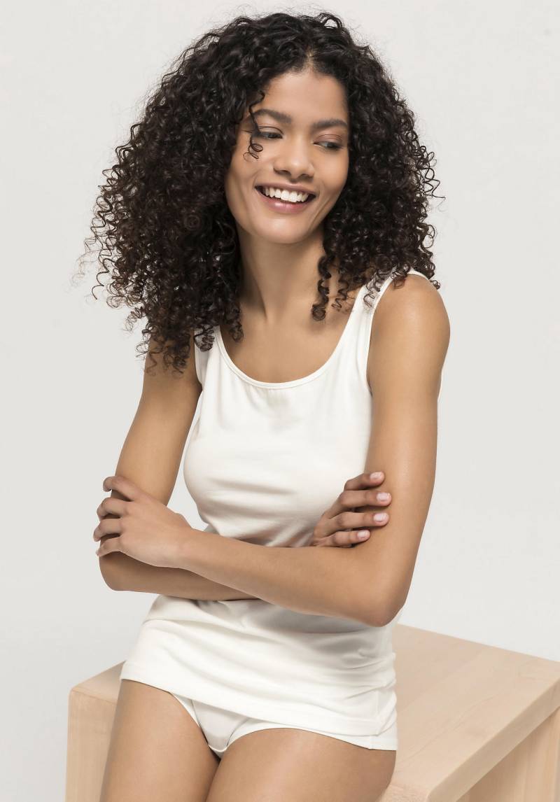 hessnatur Damen Tank-Top PureLUX aus Bio-Baumwolle - weiß Grösse46 von hessnatur