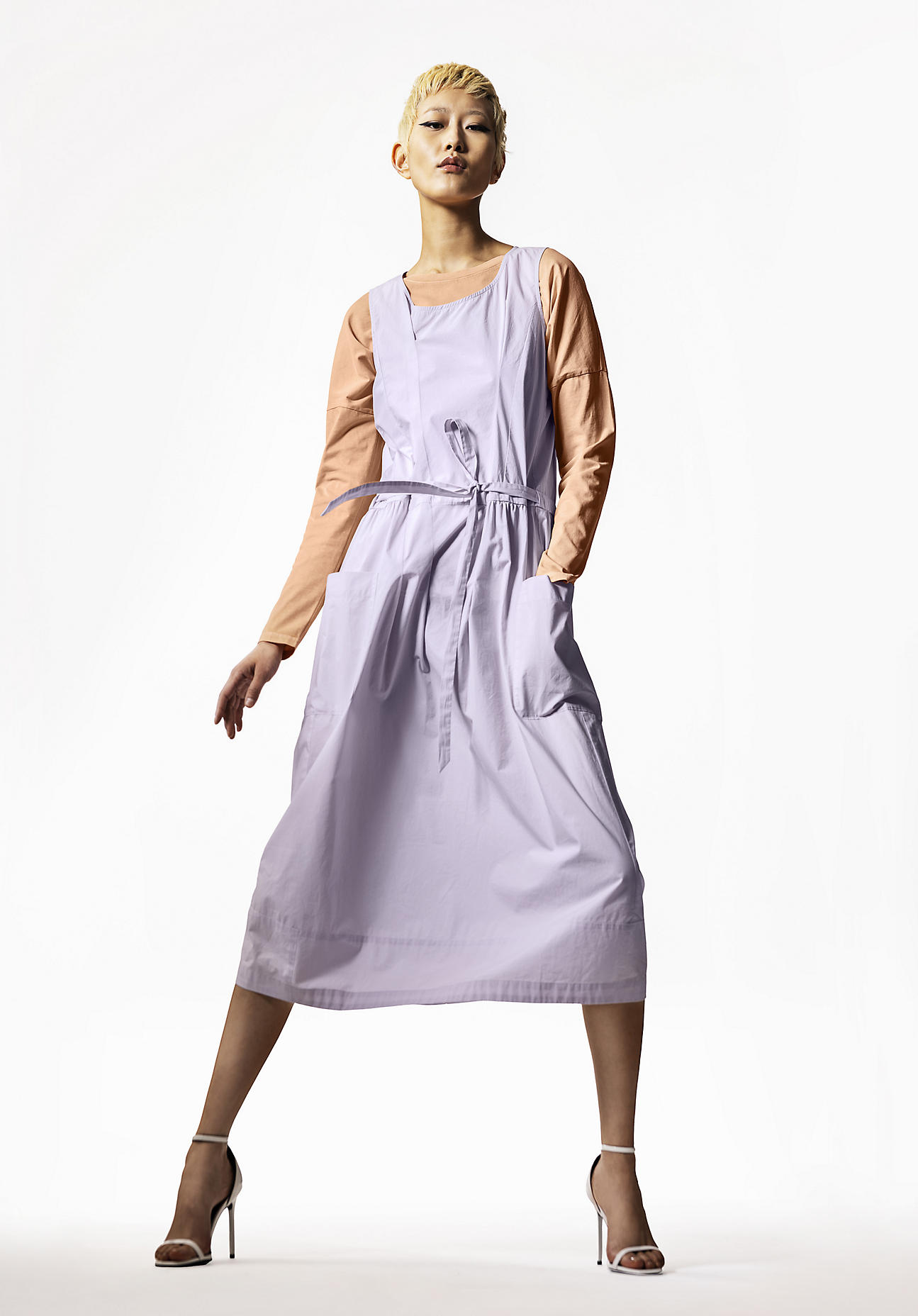 hessnatur Damen WUNDERKIND X HESSNATUR Midi-Kleid aus Bio-Baumwolle - lila Grösse36 von hessnatur
