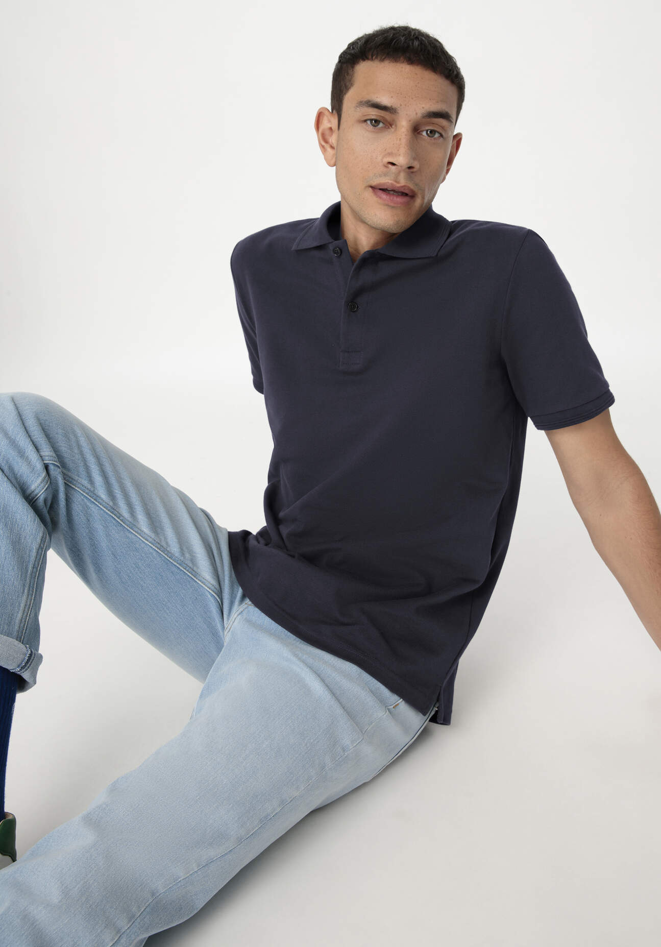 hessnatur Herren Zwirn Polo Shirt Regular aus Bio-Baumwolle - blau Grösse52 hessnatur Herren Zwirn Polo Shirt Regular aus Bio-Baumwolle - blau Grösse52 von hessnatur