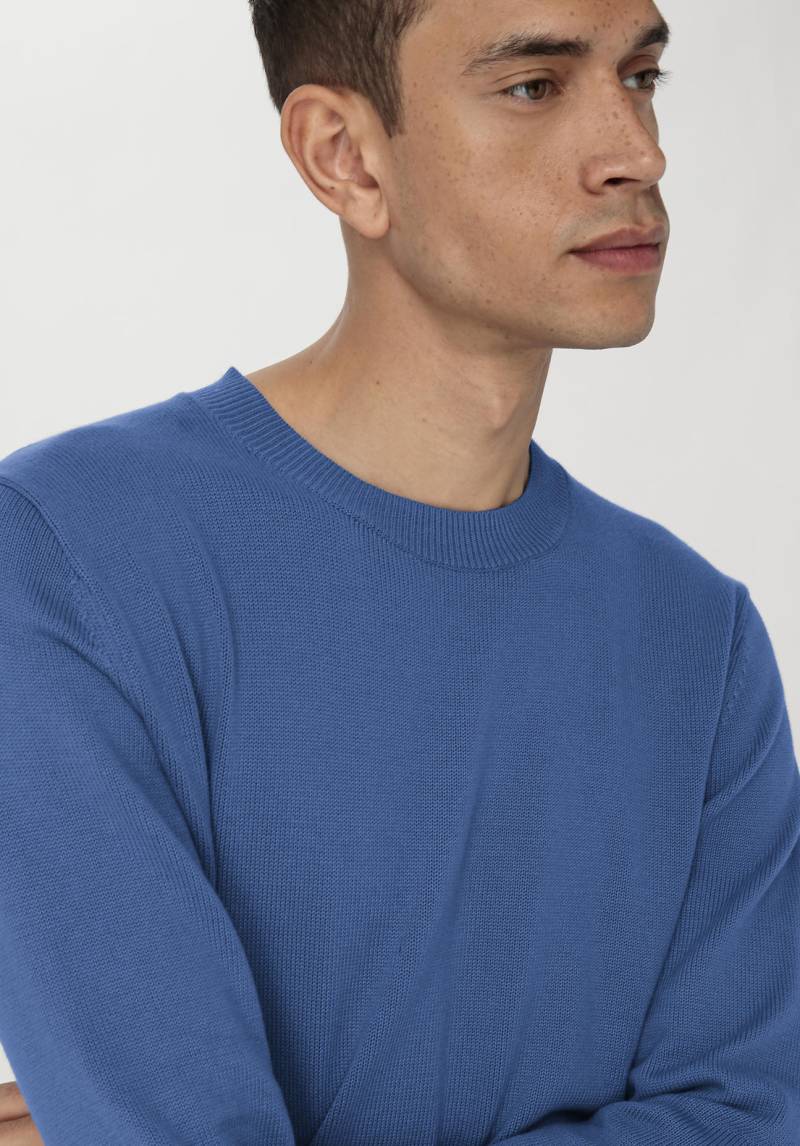 hessnatur Herren Pullover Regular aus Bio-Baumwolle - blau Grösse56 von hessnatur