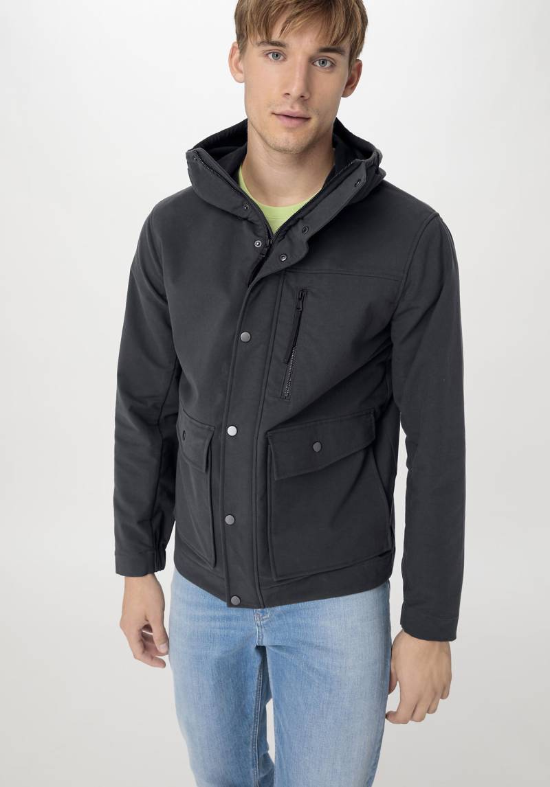 hessnatur Herren Softshell Jacke Regular NATURE SHELL aus Bio-Baumwolle - grün Grösse54 von hessnatur