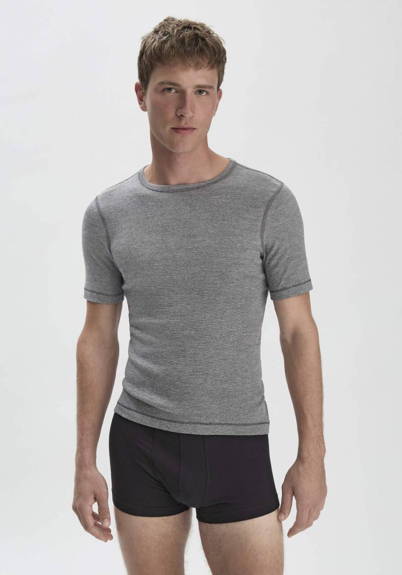 hessnatur Herren Shirt Regular PURE FUNCTION mit Bio-Merinowolle und Seide - grau Grösse4 = S von hessnatur