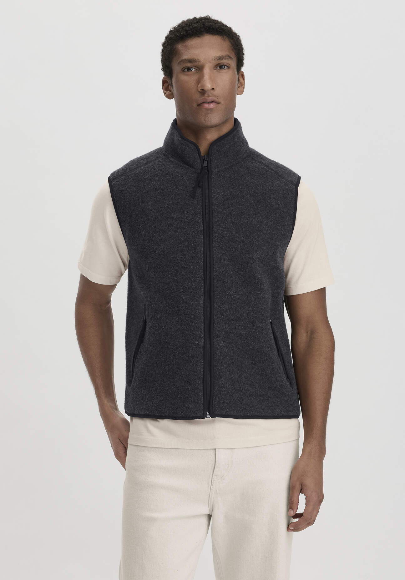 hessnatur Herren Wollfleece Weste Relaxed aus Bio-Merinowolle - grau GrösseS hessnatur Herren Wollfleece Weste Relaxed aus Bio-Merinowolle - grau GrösseS von hessnatur