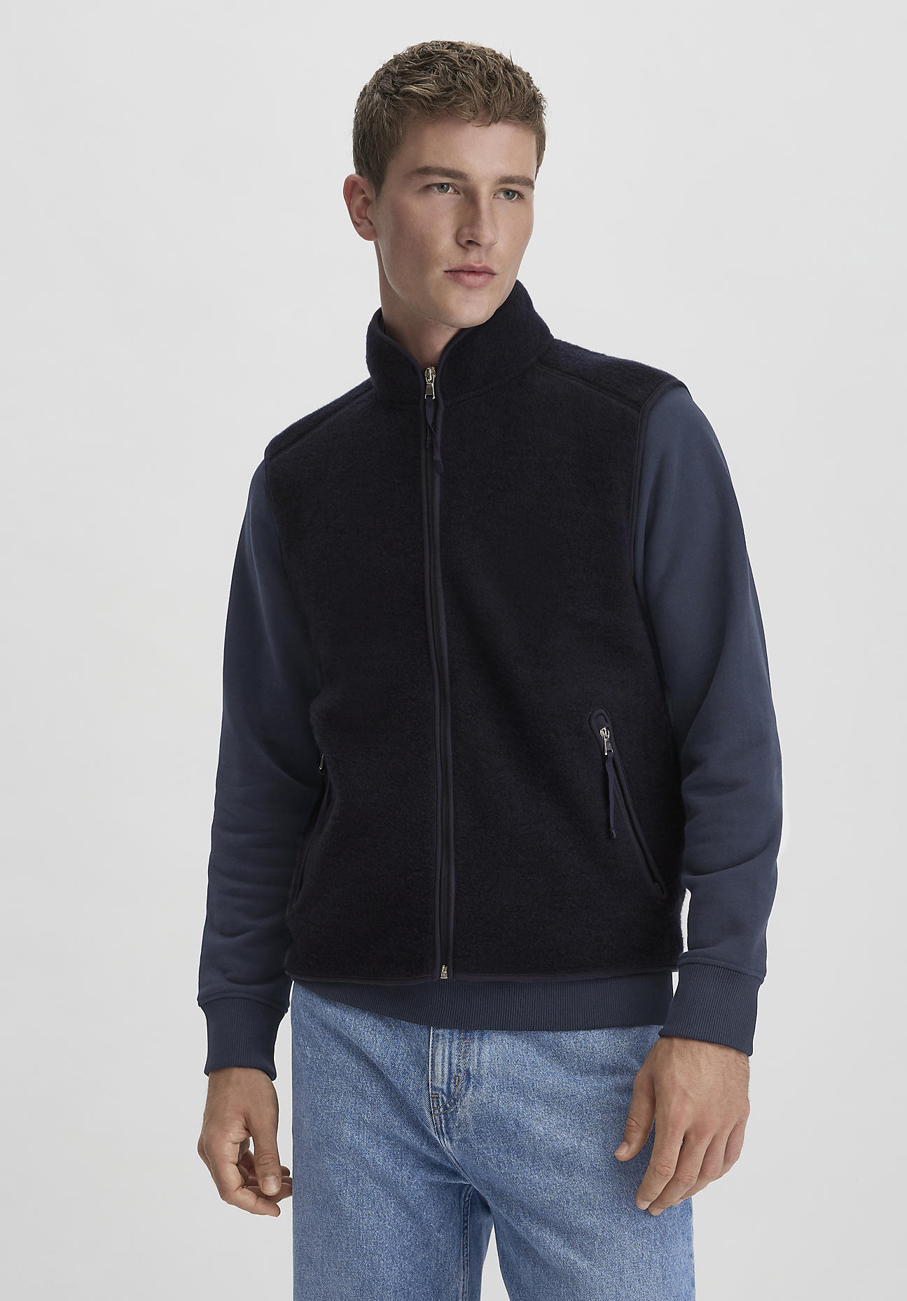 hessnatur Herren Wollfleece Weste Relaxed aus Bio-Merinowolle - blau GrösseS hessnatur Herren Wollfleece Weste Relaxed aus Bio-Merinowolle - blau GrösseS von hessnatur