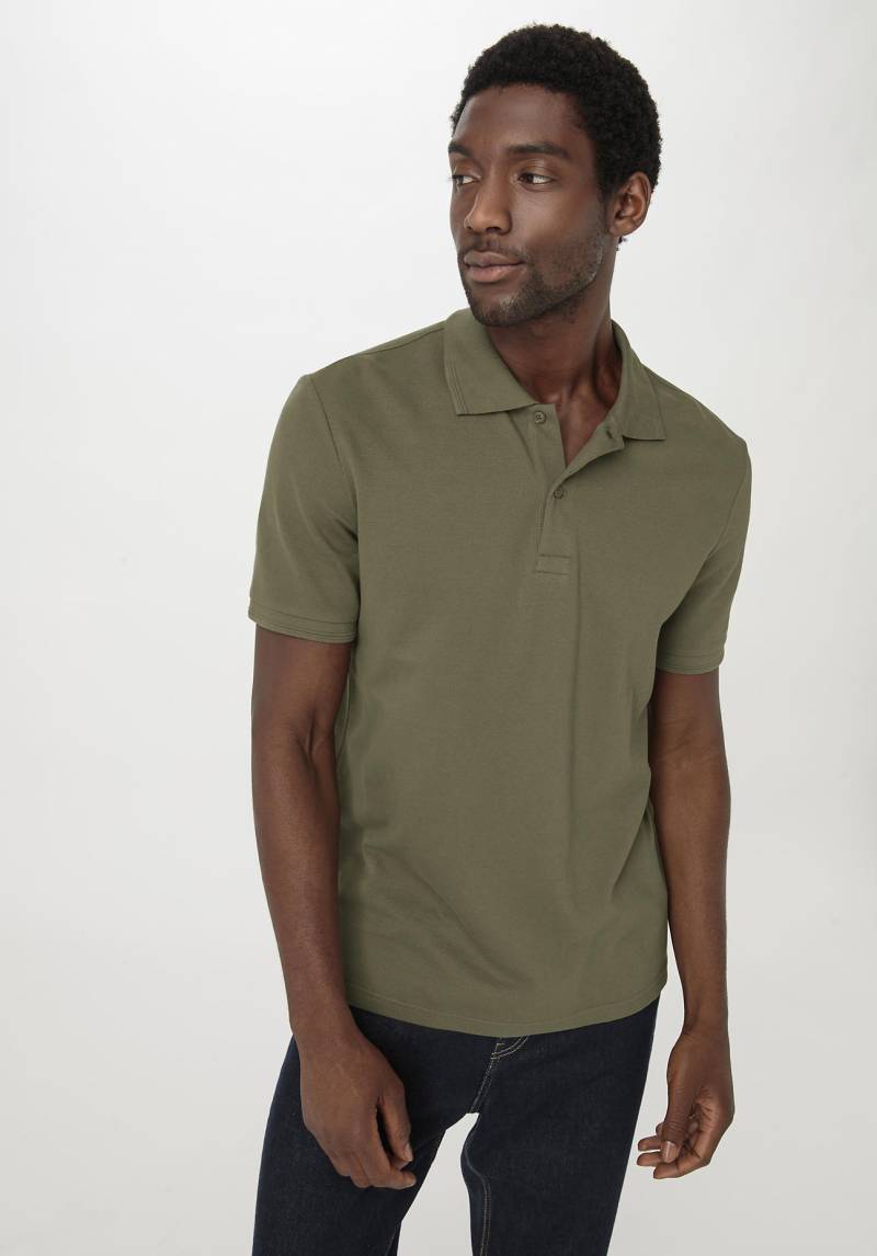 hessnatur Herren Zwirn Polo Shirt Regular aus Bio-Baumwolle - grün Grösse46 von hessnatur